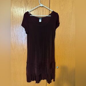 Justify Women's Deep Burgundy Short Sleeve Top